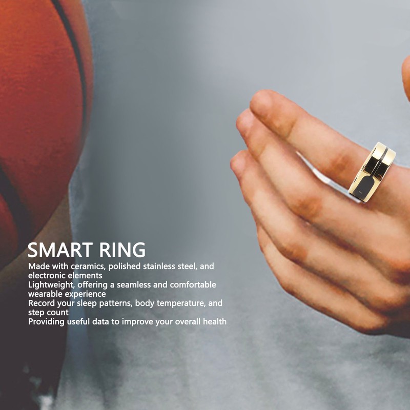 Smart Ring Fitness Tracker Long Standby Touch Control Health Tracker