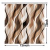 Ruelvth Brown Shower Curtain, Modern Abstract Grey and Brown Striped