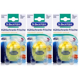 Dr. Beckmann Kühlschrank Frische Limone | Absorbiert Gerüche, schützt Aromen | mit natürlichem Limonenextrakt & Bio Alkohol | 3er Pack(3 x 40 g)