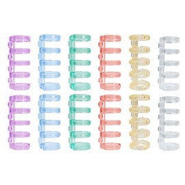 DERRON 5 Holes Loose-Leaf Clip Fastener for Binding, Loose-leaf Notepad Cover File Calendar Document Storage, Transparent 7 Colors (Yellow, White, Purple, Green, Blue, Pink, Gray)