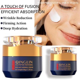 QINGLIN Peptide Firming Anti-Wrinkle Cream with Niacinamide and Xanthan Gum Targets Fine lines, Wrinkles and Revitalizes the Skin for Fast Absorption - Specification: 1 bottle
