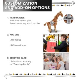 DolliBu Giraffe Stuffed Animal with Silver Cross and Personalization - Religious Plush Baptism Gifts for Boys and Girls, Dedication Christening Gifts Plush Prayer Toy Healing Teddy Bear - 15 Inches