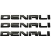 Denali 3-PC Black Nameplate Emblem HD Badge for GMC Yukon