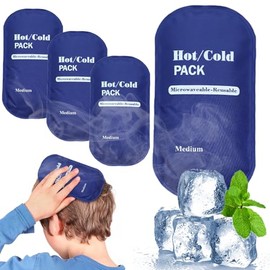 Compresas de Gel Frio,4 Piezas Reutilizable Compresas Frio Calor Gel,Paquete de Hielo Deportivo para Alivio de Dolor en Muscular, Articulaciones y Lesiones(18.5cm×9.5cm）