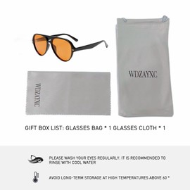 WDZAYXC Retro Polarised Oval Sunglasses for Men and Women, Classic Vintage Sunglasses, UV400 Protection, black/orange