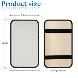 HZEL Car Center Console Cushion Cover, Vehicle Armrest Seat Box Protector Pad, Comfortable Automotive Interior Arm Rest Decoration Accessories, Universal for SUV Sedan Truck (White)