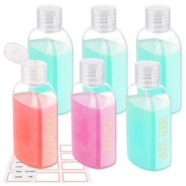 Travel Bottles for Toiletries 6pcs 100ml Leak Proof Travel Size Toiletries TSA Approved Travel Shampoo and Conditioner Bottles Reusable Travel Kit Plastic Squeeze Bottles with Flip Cap(Clear)