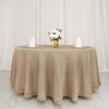 Tableclothsfactory 120" Natural Jute Faux Burlap Round Tablecloth | Boho