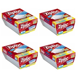 Ziploc Containers, Rice Storage Containers, For Large Shares, Pack of 2 x 4