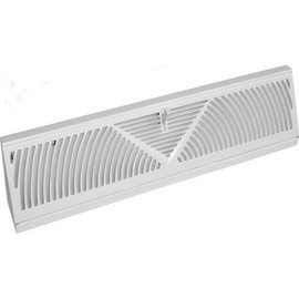 Rocky Mountain Goods 24-Inch Baseboard Register Vent- RoundFlow Design for Maximum Air Flow - Smooth Air Adjust Lever - Heavy Duty Steel - Easy Install