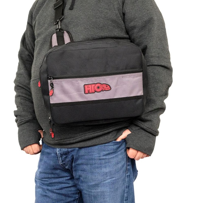 HTO Unisex's Sling Fishing Tackle Bag, Grey/Black, One Size