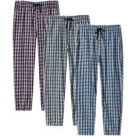 MoFiz Men's Pajama Bottom Pants Sleepwear Loungewear Loose Sleeping Lounging Pants Relaxed House Pants 3-Pack Size 2XL…