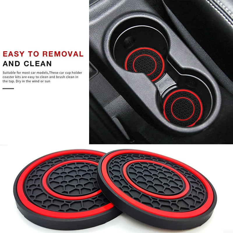 Auprite Car Cup Holder Coasters, 2 Pack Universal Auto Anti