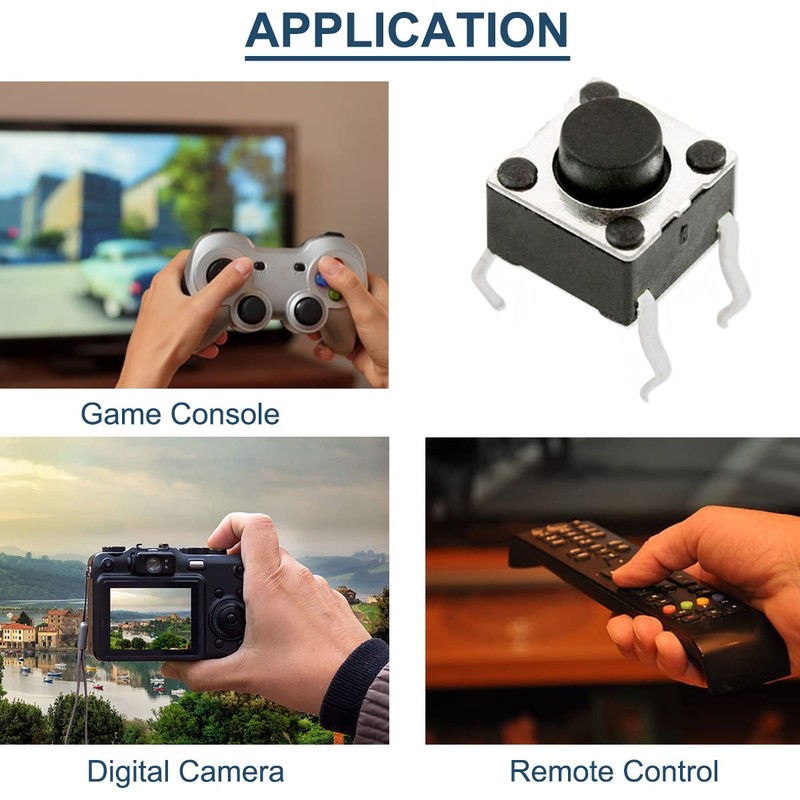 DAOKAI 100pcs Tact Switch 4 Pin Tactile Push Button Switch