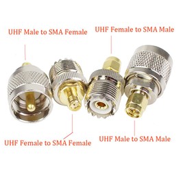 exgoofit SMA-UHF Connector Kit 4 Type Set 8pcs PL259 to SMA Adapter SO239 Connector to SMA Male Female Jack Plug Gold Plated