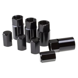Wheel Mate TPMS Valve Stem Cover | Set of 4 Covers and 4 Valve Caps Per Pack | Aluminum | Black Anodize