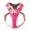 Beautiful Deep Pink Leather Dog Harness with English Bulldog Head