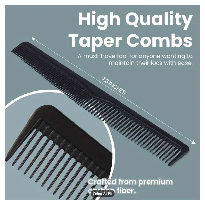 LUXXII (6 Count) 7.5" Barber Hair Comb Beard & Mustache