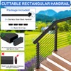 PLANTOP 4FT Stainless Steel Rectangular Handrail 2 Pack, Cuttable Cable
