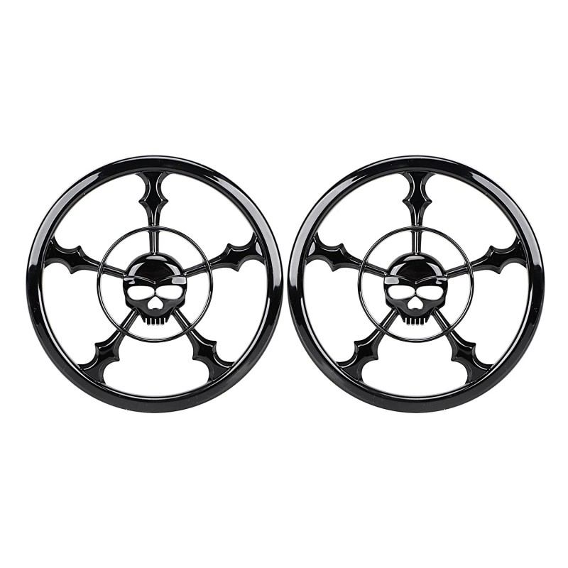 Unbranded Vivid Black 5-1/2" Speaker Grill Covers For Harley Touring