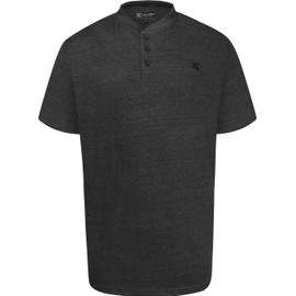 Kam Mens Grandad Tee & Checked Short Lounge Set - Grey - 2XL