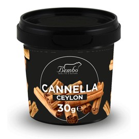 Cannella di Ceylon in Stecche 5 cm Bembo - 30 g - Cannella Vera (Cinnamomum Verum) – Bastoncini per Dolci, Tisane e Vin Brulé – Contenitore Ermetico Anti Luce Salva Aroma