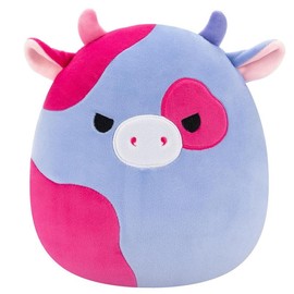 Squishmallows Cows Collection Plush Toy, 5" & 8" Sizes, Cute Pink Cow Design, Strawberry Milk Scented Cow, Purple Cow, Puffer Jacket, Ideal for Gifts:_Purple Cow_8"