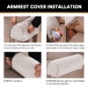 PrinceDeco 2 Pack Thick Velvet Stretch Armrest Covers for Chairs