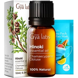 Gya Labs Hinoki Essential Oil for Skin & Bergamot Oil for Hair Set - 100% Natural Aromatherapy Grade Essential Oils Set - 2x0.34 fl oz - Gya Labs