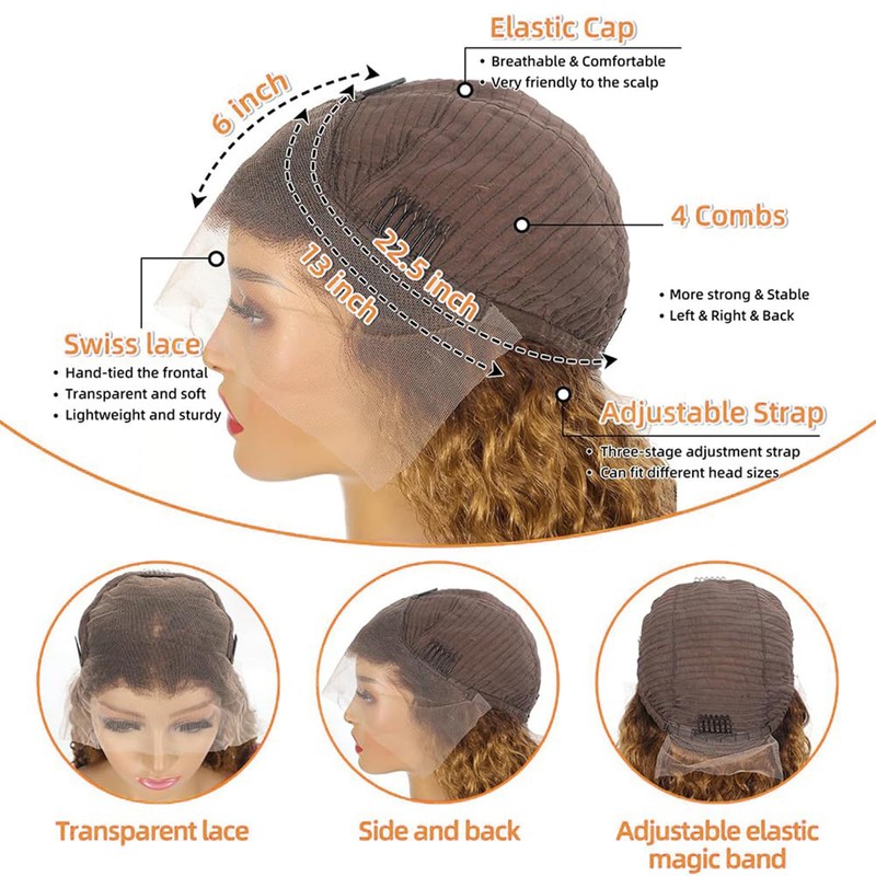 32 inch 200 Density Honey Blonde 13x6 Deep Wave HD