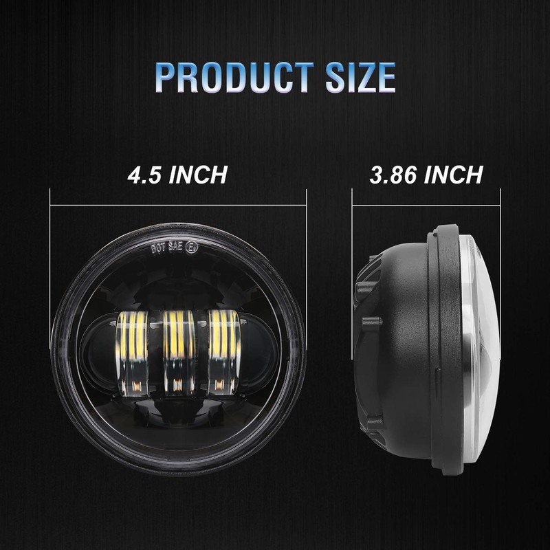 LX-LIGHT - Lámpara LED auxiliar de 11,4 cm para motocicleta,