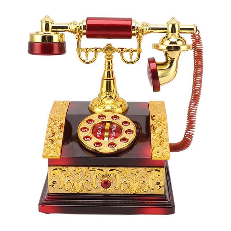 Dial Telephone Shaped Music Box Exquisite Retro Music Jewelry Box