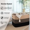 OIAHOMY 108L Super Large Blanket Basket, 25”x16”x16” Rectangle Woven Baskets