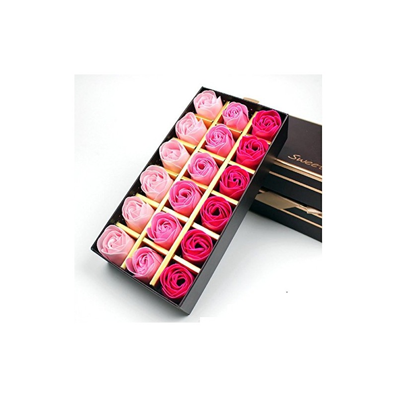 Gearmax 18 x rose scented soaps in gift box, rose