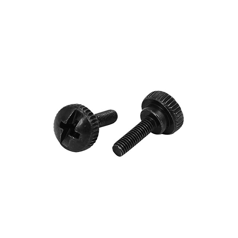 Sourcingmap M3 x 10mm Knurled Phillips Head Thumb Screw Black