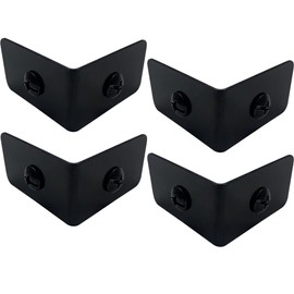 Sutfmwe 4 Pcs Black Metal Corner Protector, Decorative Right Angle Corner Brackets for Furniture, Table, Wood Boxes, Barn Door, Wood Frame, Trunk, Desk, Box - Guards Edge Cover