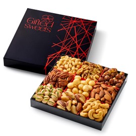 Nuts Gift Box - 9 Variety - Gourmet Nut Gift Basket - Healthy Nut Gift Tray - Holiday Premiun Gourmet Nuts