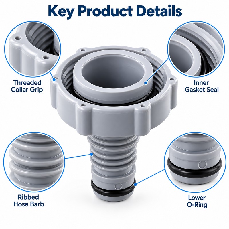 P6H1419 Pool Drain Valve Replacement, Swimming Pool Drain Hose Adapter