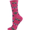 MeMoi Butterfly Rayon Blend Crew Socks Light Blue 9-11