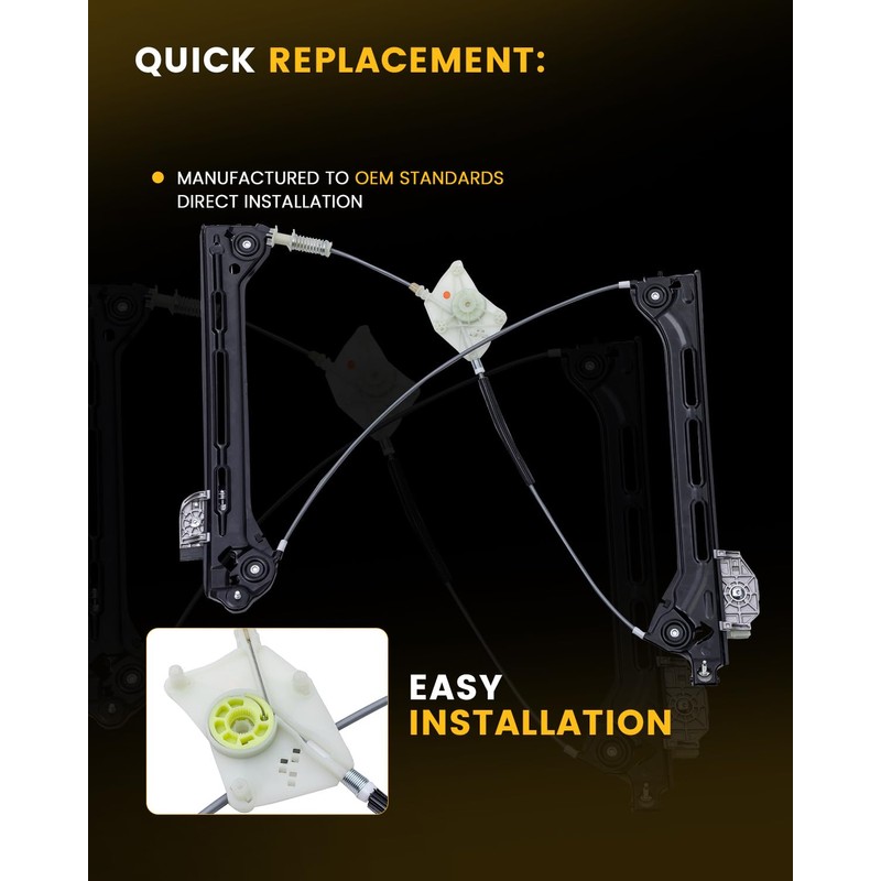 XIONTEC Power Window Regulator without Motor, Front Driver Side Compatible
