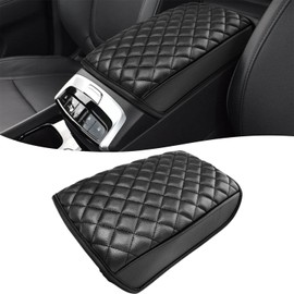 KBH Center Console Armrest Cover for 2022 2023 2024 Hyundai Tucson, Vinyl Leather Trim, Car Arm Rest Cushion, Anti-Scratch, Black