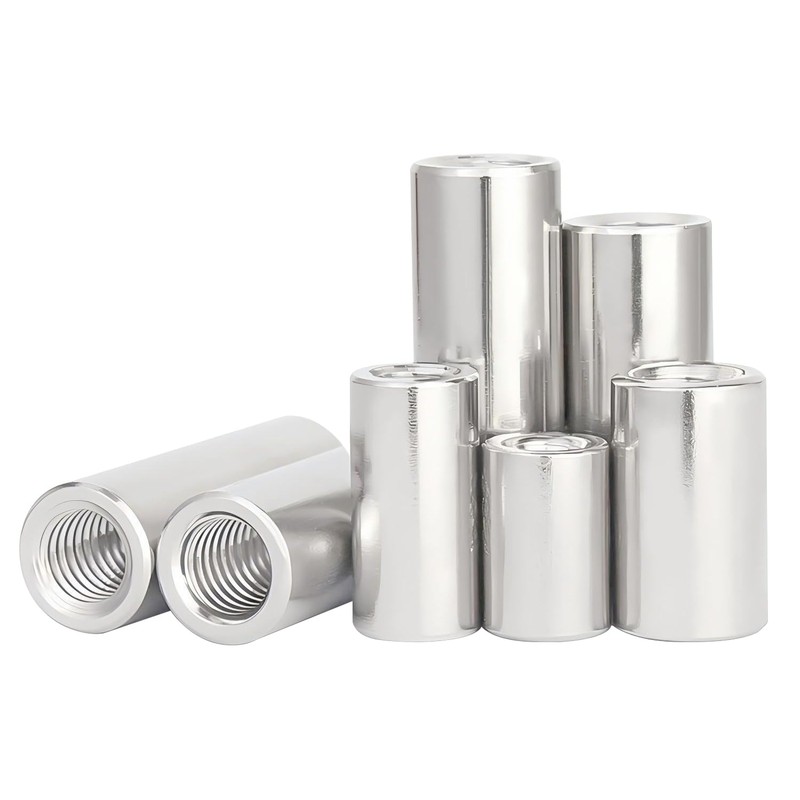 Ctyjia M5x8mm Round Connector Nuts, 6mm Length Female Threaded Rod,
