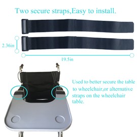 Stars Story Medical Gray Strap On Wheelchair Tray Table Attachment for 18 to 20in Wide Wheelchair - Removable Electric Wheelchair Accessories for Adults with Cup Holder and Phone Groove