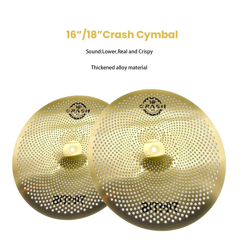 Low Volume Cymbal Pack,5 Pieces Set -14" Hi-Hats, 16" Crash,
