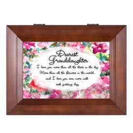 Cottage Garden Granddaughter Love You More Woodgrain Jewelry Music Box Plays All You Need is Love
