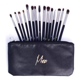 Mizz Set De 15 Brochas Mizz Para Ojos Difuminado Color Negro