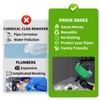 Ackweng Drain Snake 50 Ft, Plumbing Snake for Sink with