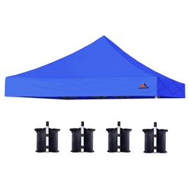 SCOCANOPY Commercial 10x10 Replacement Canopy Top,Canopy Cover ONLY,Bonus 4 Pack Weight Bag (10x10 Blue)