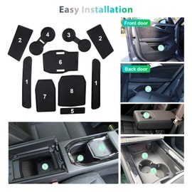 GAFAT Compatible with Renault Austral E-Tech Hybrid (Automatic Transmission) 2022 2023 2024 Non-Slip Mats, Austral 2023 Rubber Mats, Centre Console Mats, Door Seam Mats, Austral Accessories (Black)
