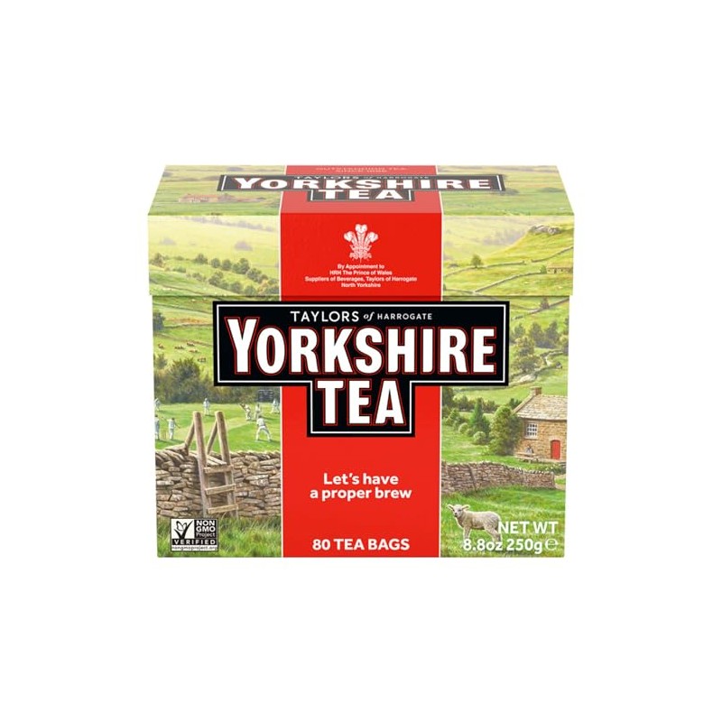 Yorkshire Tea, Red, Black Tea, Pillow Tea Bags, 80 Count